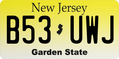 NJ license plate B53UWJ
