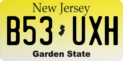 NJ license plate B53UXH