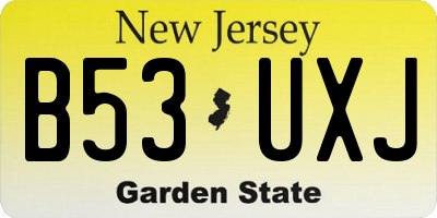 NJ license plate B53UXJ