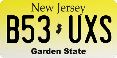 NJ license plate B53UXS