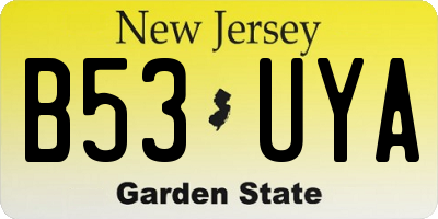 NJ license plate B53UYA
