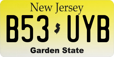 NJ license plate B53UYB