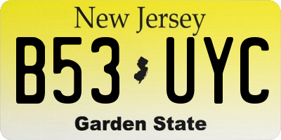 NJ license plate B53UYC