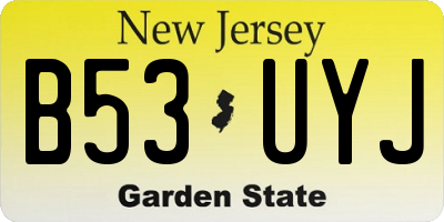 NJ license plate B53UYJ