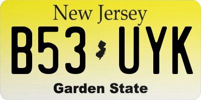 NJ license plate B53UYK