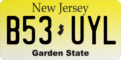 NJ license plate B53UYL