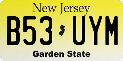 NJ license plate B53UYM