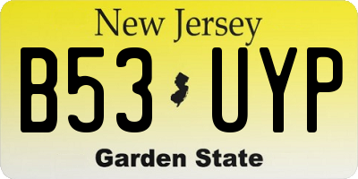 NJ license plate B53UYP