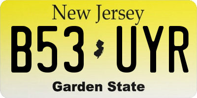 NJ license plate B53UYR