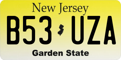 NJ license plate B53UZA