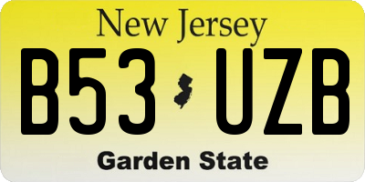 NJ license plate B53UZB