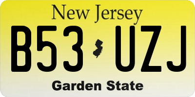 NJ license plate B53UZJ