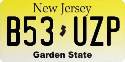 NJ license plate B53UZP