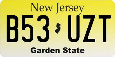 NJ license plate B53UZT