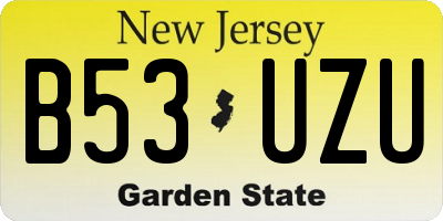 NJ license plate B53UZU
