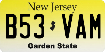 NJ license plate B53VAM