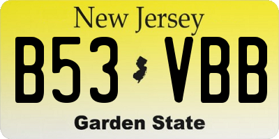 NJ license plate B53VBB