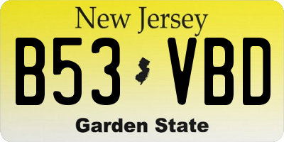 NJ license plate B53VBD