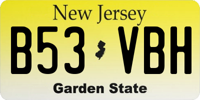 NJ license plate B53VBH