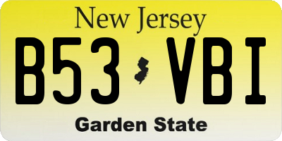 NJ license plate B53VBI
