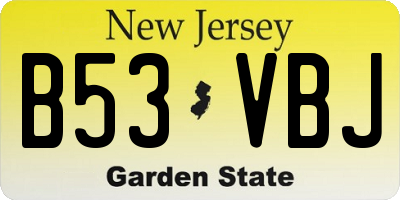 NJ license plate B53VBJ