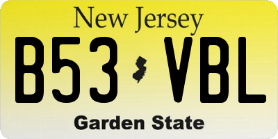 NJ license plate B53VBL