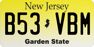 NJ license plate B53VBM