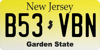 NJ license plate B53VBN