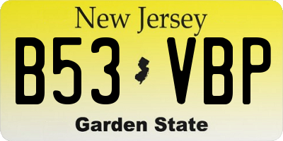 NJ license plate B53VBP