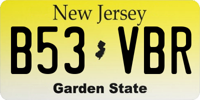 NJ license plate B53VBR