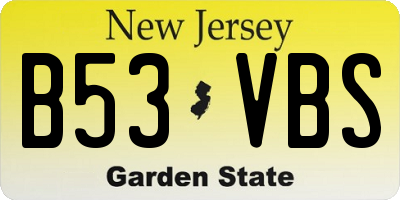 NJ license plate B53VBS