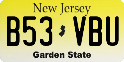NJ license plate B53VBU