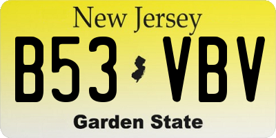NJ license plate B53VBV