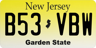 NJ license plate B53VBW