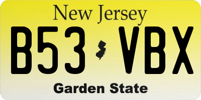 NJ license plate B53VBX