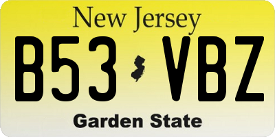 NJ license plate B53VBZ