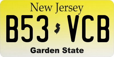 NJ license plate B53VCB