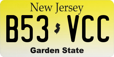 NJ license plate B53VCC