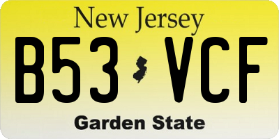 NJ license plate B53VCF