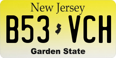 NJ license plate B53VCH