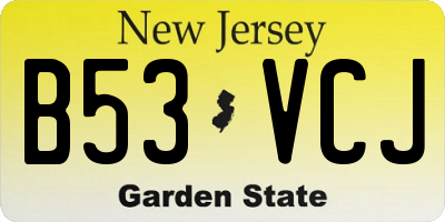 NJ license plate B53VCJ