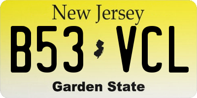 NJ license plate B53VCL