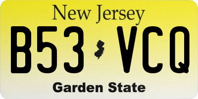 NJ license plate B53VCQ