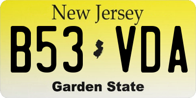 NJ license plate B53VDA