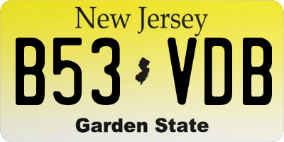 NJ license plate B53VDB