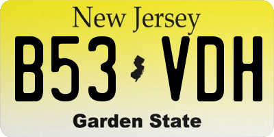 NJ license plate B53VDH