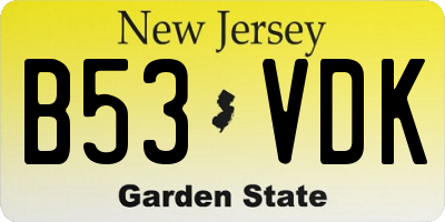 NJ license plate B53VDK