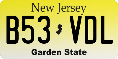 NJ license plate B53VDL