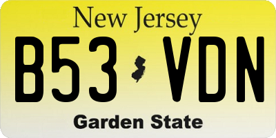 NJ license plate B53VDN