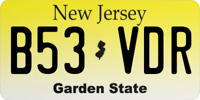 NJ license plate B53VDR